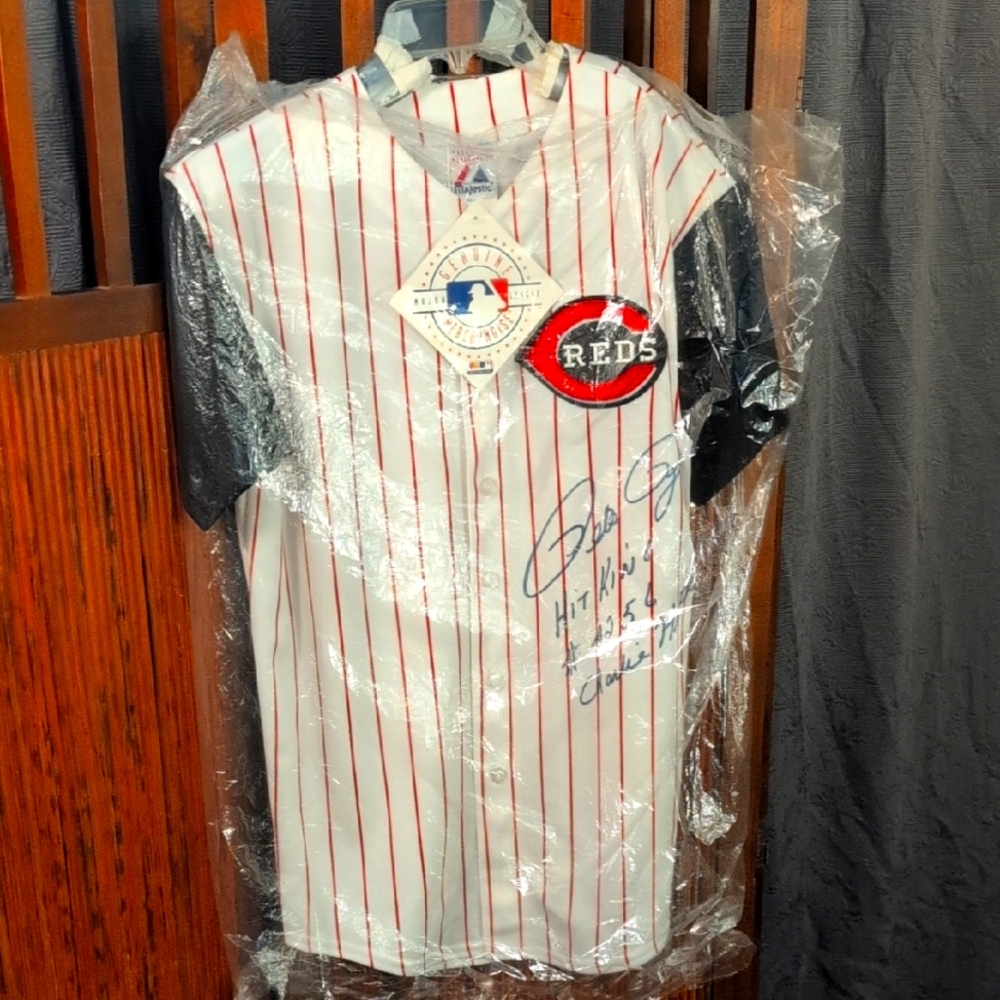 Pete Rose Signed Reds Jersey XL - Hit King #4256 Charlie Hustle NWT